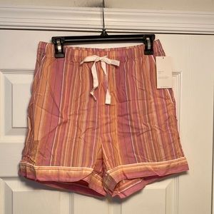 Brand New Stars Above Pink Stripe, High-Waist Lounge Shorts…size S